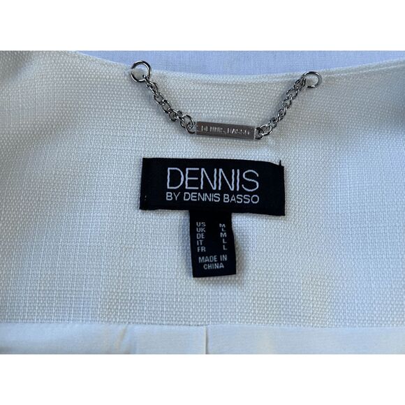 Dennis Basso White Dress Jacket Size Medium, Grommet Accents, Dressy, - Picture 6 of 6